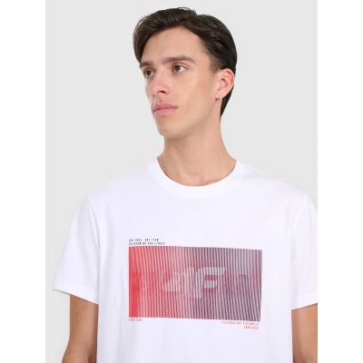 6. Men's regular printed T-shirt 4F 4FRAW25TTSHM3224-10S