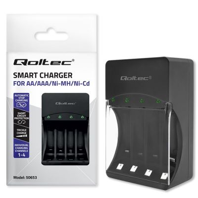 10. QOLTEC CHARGER FOR NI-MH BATTERIES TYPE R03/AAA R06/AA | 300MA