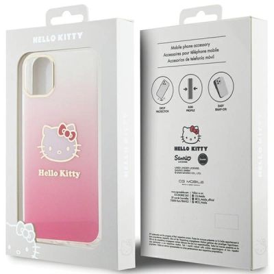 8. Hello Kitty IML Gradient Electrop Kitty Head Case for iPhone 11 / Xr - Pink