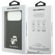 8. Karl Lagerfeld Silicone Karl&Choupette Metal Pin Case for iPhone 18 Pro Max / 17 Pro Max – Black