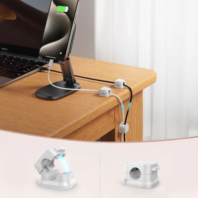 7. Joyroom JR-ZS368 magnetic cable organizer - white (6 pcs.)