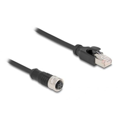 2. DeLOCK M12 D-coded 4-pin female to RJ45 male adapter cable 50cm long