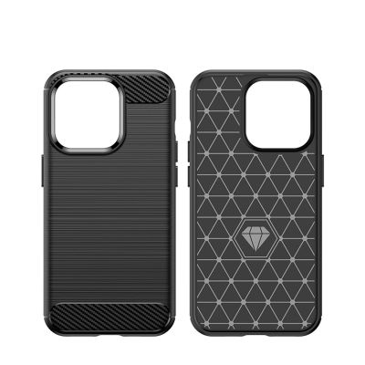 14. Carbon Case iPhone 14 Pro flexible gel back cover black