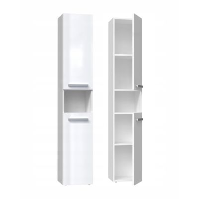 3. Bathroom cabinet NEL I 31x30xH174 glossy white