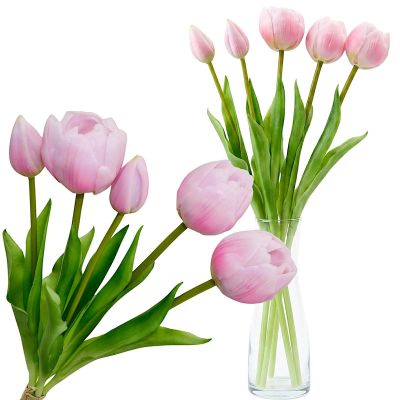 22. BOUQUET OF 5 PINK PEONY TULIPS 39 CM LIFE-LIKE SPRING DECORATION