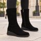 8. Women's leather high wedge ankle boots, black Filippo DBT7210