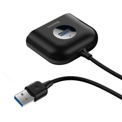4. HUB Baseus Square USB-A to 1x USB-A 3.2 Gen 1 / 3x USB 2.0 with 1m cable - black