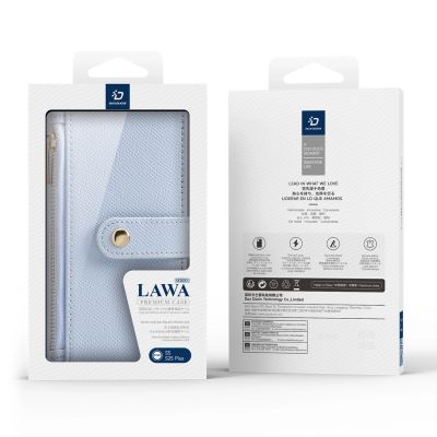 13. Dux Ducis Lawa Leather Case for Samsung Galaxy S25+ with Detachable Magnetic Wallet - Blue