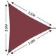 8. GARDEN SUN SAIL TRIANGLE 3.6X3.6X3.6M BURGUNDY