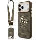 Guess 4G Big 4G Classic Logo Big Strap Metal Buttons Case for iPhone 17 Pro Max - Brown