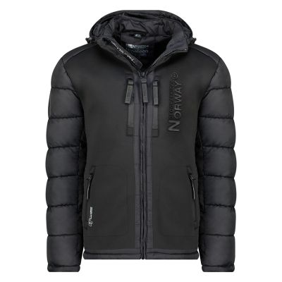 2. Men’s jacket Geographical Norway BEACHWOOD NO CONSTRAST BLACK-BLACK DB MEN 068 (WZ7433H/GN-BLACK / BLACK)