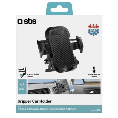 3. SBS TEHWSUPCLIPSTG smartphone holder for air vent, with reinforced jaws - black
