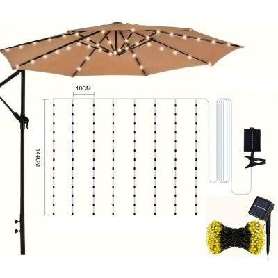 8. SOLAR GARDEN UMBRELLA LIGHTING 5M 72LED