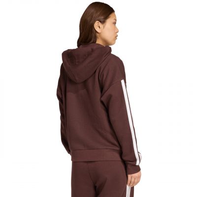 3. Women's adidas Essentials 3-Stripes Full-Zip Fleece Hoodie Brown JY3082