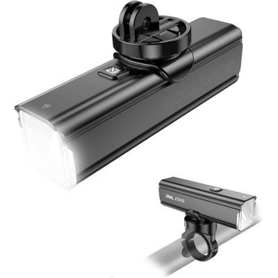 2. Rockbros 24610002001 Front Bike Light 1000 lm + USB-C - USB-A Cable - Black