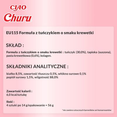 7. INABA Churu Tuna with Shrimps - a treat for cats - 4x14 g