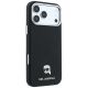 4. Karl Lagerfeld Grained Karl Head Metal MagSafe Case for iPhone 18 Pro / 17 Pro - Black