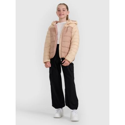 6. Girls' down jacket with synthetic filling 4F 4FJRAW25TDJAF0771-83S