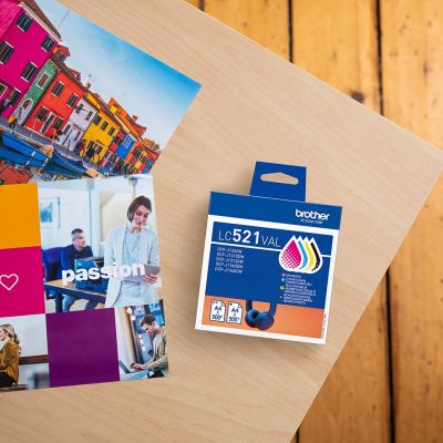 8. Brother LC521VAL ink cartridge 4 pcs. Original Black, Cyan, Magenta, Yellow