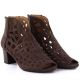 3. Women's suede ankle boots with openwork, open toe, brown M.Daszyński MR1954-15