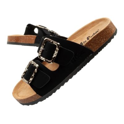 Lee Cooper women's slip-on shoes, black suede, comfortable, lightweight