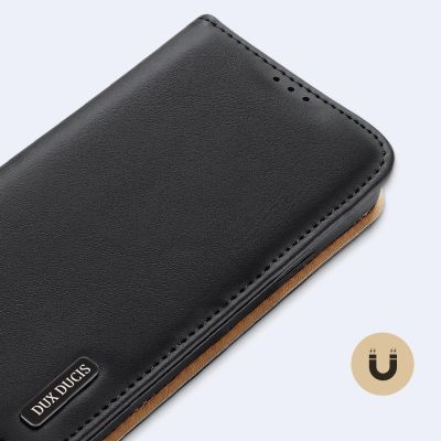 22. Dux Ducis Hivo Leather Flip Cover Genuine Leather Wallet for Cards and Documents iPhone 14 Plus Black