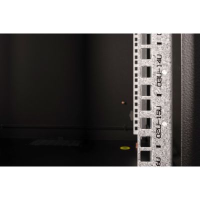 35. Unique 19" 16U wall-mounted network cabinet, 600x600, glass door, black, undivided, assembled, 100kg