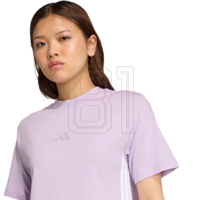 5. adidas Essentials 3-Stripes Cotton Women's T-Shirt Light Purple JX7619