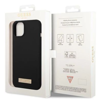 8. Guess GUHMP14MSBPLK iPhone 14 Plus 6.7" black/black hard case Silicone Logo Plate MagSafe