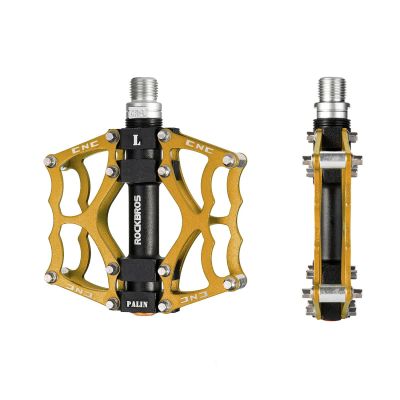 3. Rockbros JT201012LG 2010-12L Aluminum Platform Bicycle Pedals - Gold