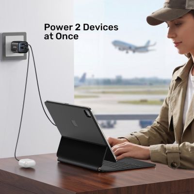 10. UNITEK 2X GAN WALL CHARGER USB-C & USB-A 20W BLACK