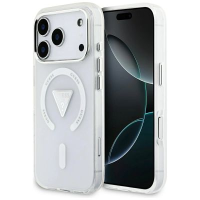 Guess IML Gradient Triangle Logo MagSafe Case for iPhone 17 Pro - Clear