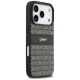 4. DKNY Repeat Texture Pattern with Tonal Stripe iPhone 17 Pro Case - Black