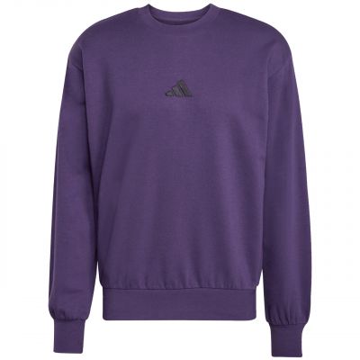 Men's adidas Essentials Feelcozy Fleece Sweatshirt Purple JX3313