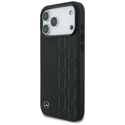 2. Mercedes Leather Laurel Leaves MagSafe Case for iPhone 17 Pro Max - Black