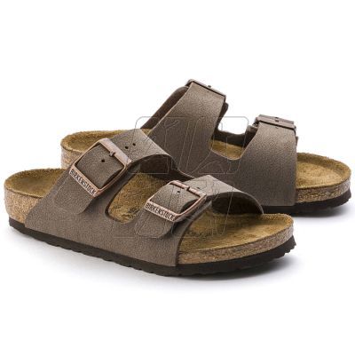 Birkenstock Arizona Kids Birko-Flor Nubuk Mocha narrow flip-flops for kids (0552893)