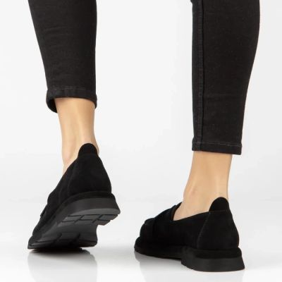 7. Women's leather moccasins with elastic band, black Filippo DP7947
