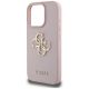 6. Guess Grained Big 4G Logo Small Classic Logo Case for iPhone 16 Pro - Pink