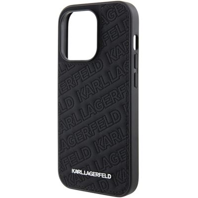 6. Karl Lagerfeld Quilted K Pattern iPhone 15 Pro Case - Black