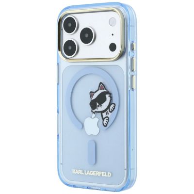 2. Karl Lagerfeld Peekaboo Logo MagSafe case for iPhone 18 Pro / 17 Pro - light blue