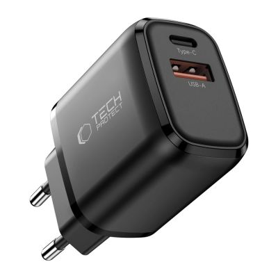 2. Tech-Protect NCA45W-GAN 2-Port USB-C / USB-A 45W Wall Charger - Black