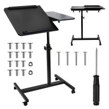 MACLEAN MOBILE DESK/LAPTOP STAND, BLACK, HEIGHT ADJUSTMENT 59-89CM, MAX. 30KG MC-121 B