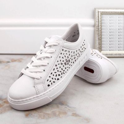 6. Rieker W RKR641 leather comfort shoes white
