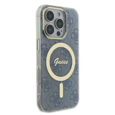 4. Guess IML 4G MagSafe Case for iPhone 16 Pro Max - Blue