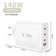 5. Tech-Protect NC140W-GAN 4-Port 140W Wall Charger - White