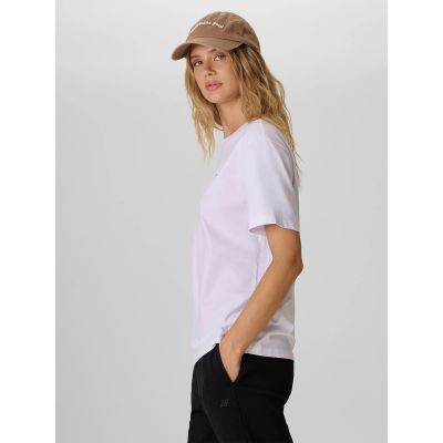 4. Women's loose T-shirt with print 4F 4FKAW26TTSHF4507-10S
