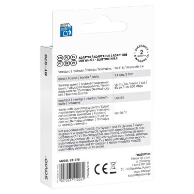 4. SAVIO USB WIFI BLUETOOTH 5.4 ADAPTER BT-070