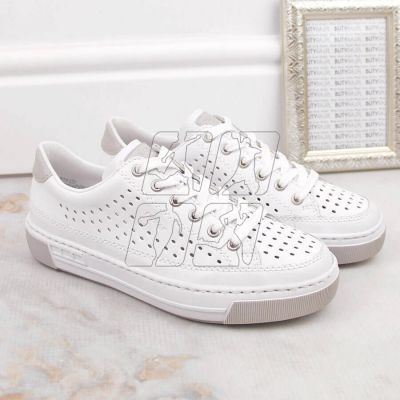 5. Rieker W RKR642 white openwork leather shoes