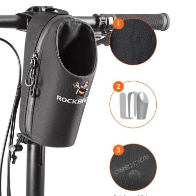 6. Rockbros P002 Handlebar Bag Compatible with Scooters and Folding City Bikes 1.5L - Black