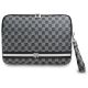 DKNY Sleeve Checkered Pattern Printed Stripes 16" Laptop Case - Black